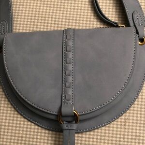 Universal Thread Blue Shoulder or Belt Bag Half-Moon 3 Compartments Vegan #846